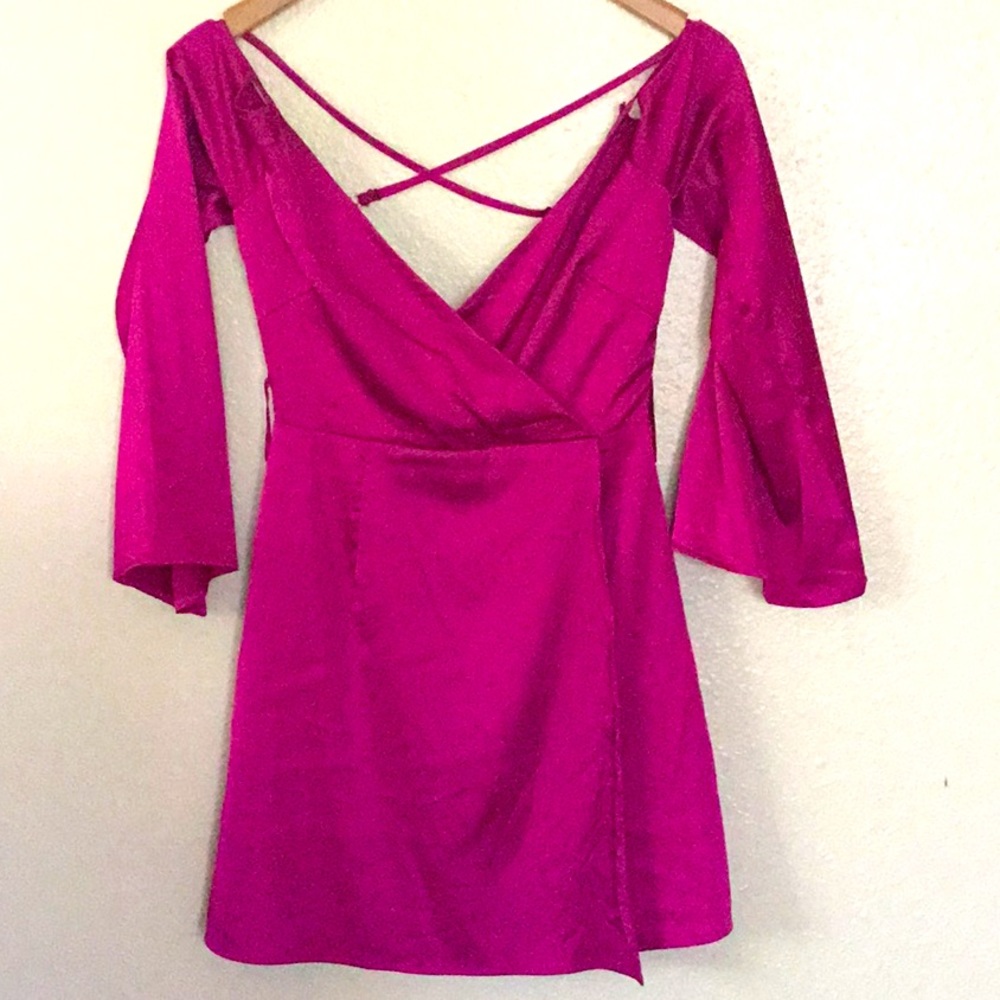About us fuschia dress